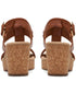 Clarks Giselle Style Wedge Heel Platform Sandals Tan Size 8.5M