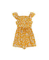 RARE EDITIONS Little Girls Printed Smocked Romper With Ruffles Yellow Size 4