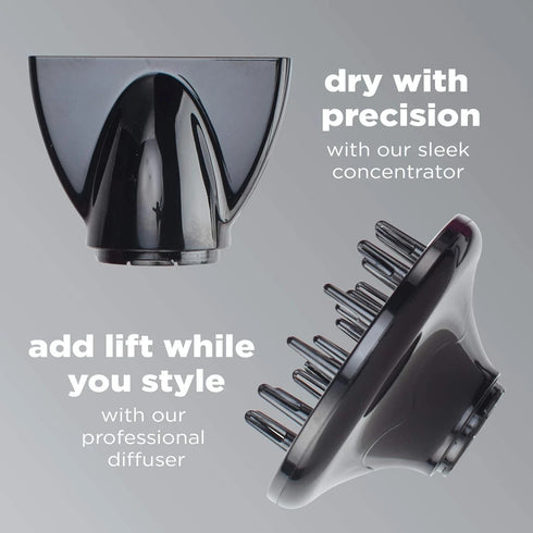 InfinitiPro Conair 1875W Ionic Hair Dryer – Rose Gold Professional Blow Dryer
