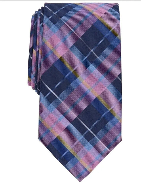 Club Room Men's Classic Plaid Tie, Pink, Blue
