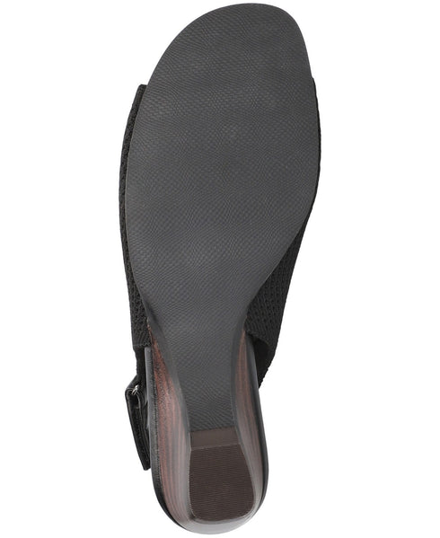 Bella Vita Womens Marin Wedge Black Solid Open Toe Knit 9.5WW