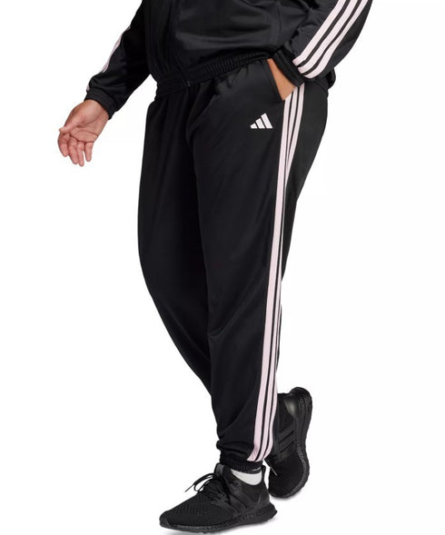 adidas Womens Plus Size Tricot 3-Stripes Track Pants Black Clear Pink 4X