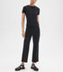 Theory Wide Crop Pant in Good Linen Black 00