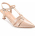 Journee Collection Women's Jazlynn T Strap Kitten Heel Pumps Nude Patent 9 M