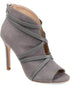 JOURNEE COLLECTION Womens Gray Strappy Samara Round Toe Stiletto Booties 8.5