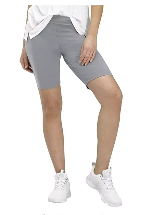 HUE Women's Essentials High Rise Biker Shorts Size Medium Granite Gray