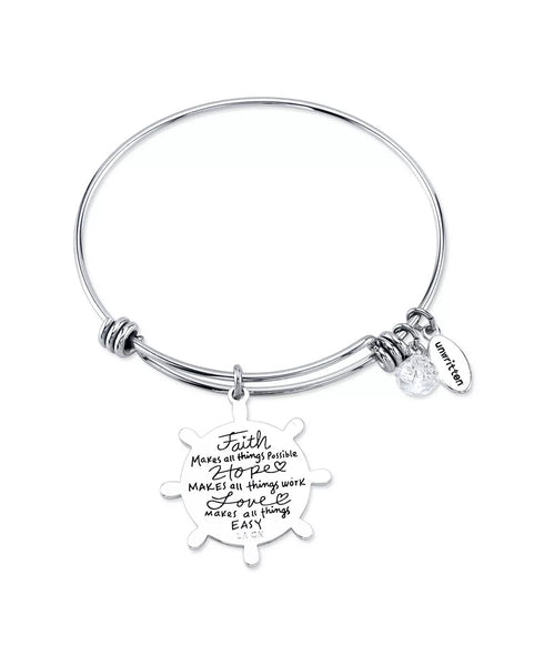 Unwritten "Faith Makes All Things Possible"Anchor Bangle Bracelet