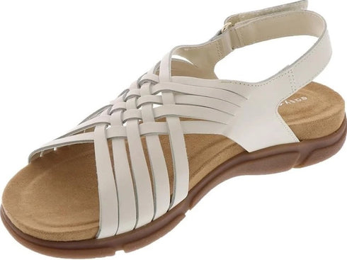 Easy Spirit Womens Solid Strappy Mar Sandal Leather White 9.5W