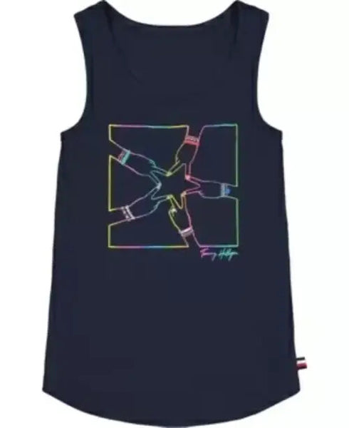 Tommy Hilfiger Girl's Kids' Rainbow Star Tank Navy Blazer - S (7)