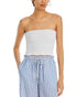Bella Dahl Smocked Linen Tube Top White Size XS