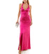 B Darlin Juniors' Strappy-Back Satin Gown Raspberry 13/14