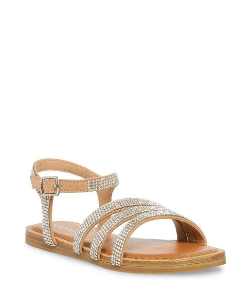 Steve Madden Girls Shoes Georjia Flat Sandal Rhinestone Size 3