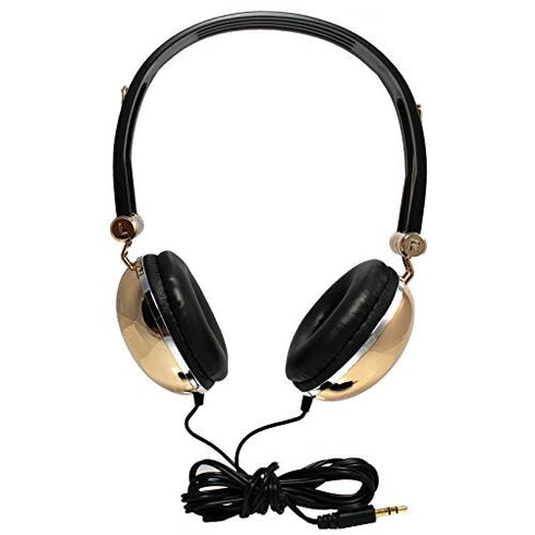 Bloomingdales Exclusive Black & Gold Headphones With Carry All Pouch