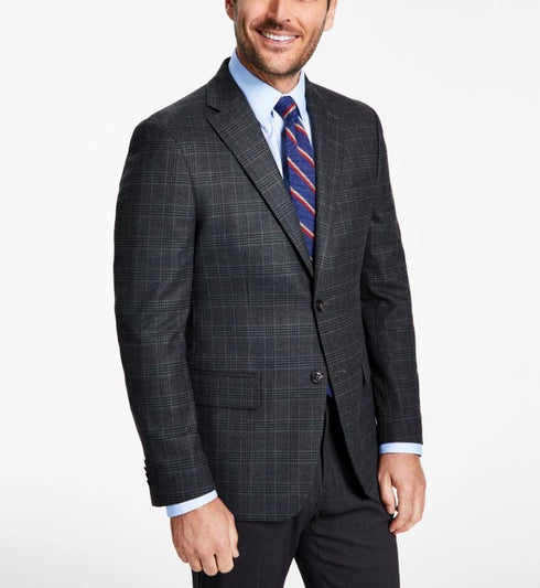 Tommy Hilfiger Men's Modern-Fit Plaid Sport Coat Olive Brown Size 36R