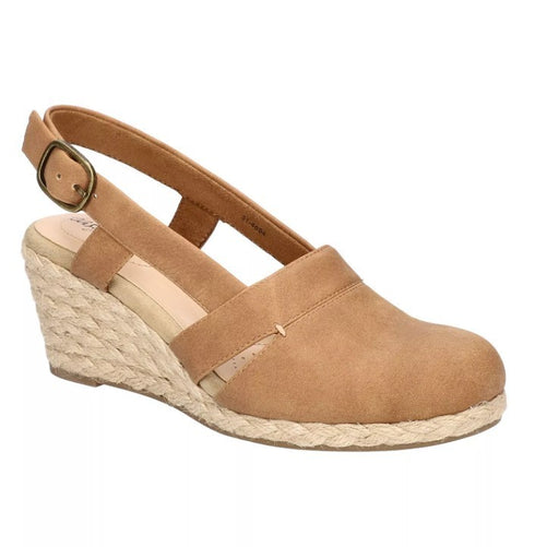 Easy Street Womens Wedge Sandals Stargaze Slingback Espadrille Tan 10M
