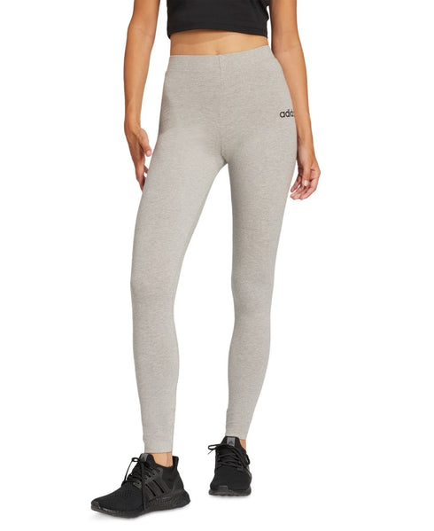 adidas Women's Hip-Logo Full-Length Athletic Tights Gray Heather Black XL