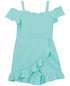 RARE EDITIONS Big Girls Textured Faux Wrap Romper Mint Size 16