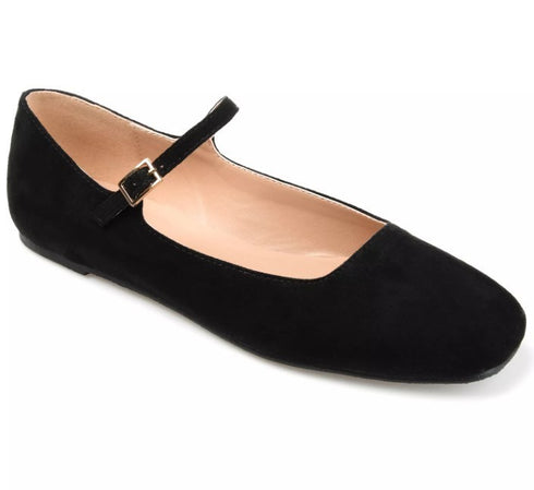 Journee Collection Women's Carrie Square Toe Mary Jane Flats Black 8.5M