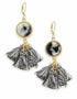Inc Gold-Tone 3-1/2"Grey Stone & Tassel Drop Lever Back Earrings B971 $29
