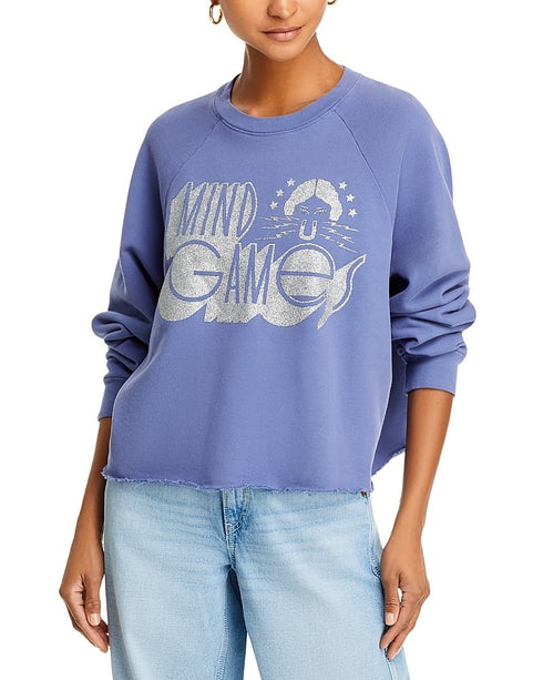 Mother Cotton the Boost Cut Off Sweatshirt Mip Purple M