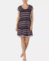 Ellen Tracy Floral-Striped Sleepshirt- M