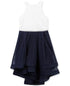SPEECHLESS Toddler Girls Jeweled Waist Glitter Bodice Dress Navy/ White Size 2T