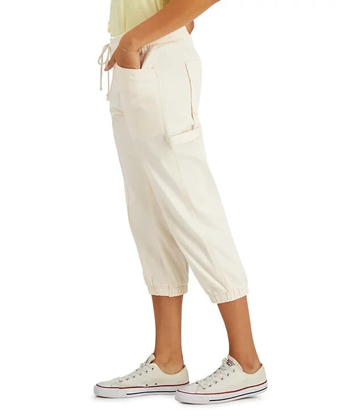 Style & Co Cotton Pull-On Capri Pants Egg Nog Size 2XL