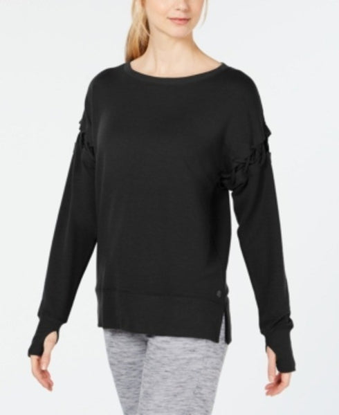Ideology Women's Activewear Criss Cross Crewneck Sweatshirt Size L