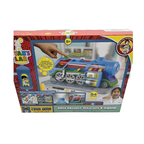 Ryan's World DIY Model Steam Engine 54-Piece Train Building Kit Age 8+ New