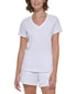 Calvin Klein Performance Plus Size Cotton V-Neck Short-Sleeve T-Shirt White 1X
