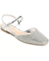 Journee Collection Women's Nysha Narrow Buckle Square Flats, Silver Size 7M