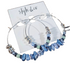 STYLE & CO SILVER-TONE BLUE MULTI-BEAD LARGE HOOP EARRINGS 2.1" NWT