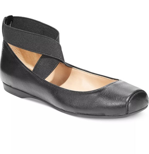 Jessica Simpson Women's Mandalaye Elastic Criss-Cross Ballet Black 8M