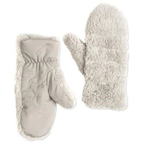 JENNI Women's Quilted Sherpa Mittens Gray ONE SIZE