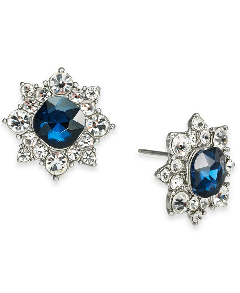 Charter Club 2/3rd" Silver-Tone Crystal Flower Stud Earrings