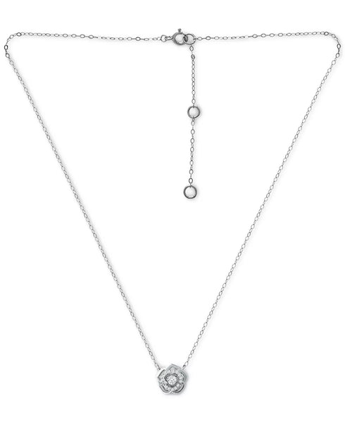 Giani Bernini Flower Cluster Necklace Sterling Silver Cubic Zirconia $65