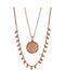 UNWRITTEN Rose Gold Flash Plated Mother Of Pearl Disc Layered Pendant Necklace