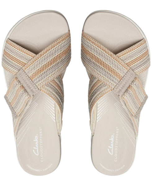Woman's Sandals Clarks Cloudsteppers Arla Wave Sandal Beige Size 9M