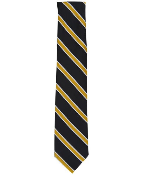TAYION Mens Regular Fit Tie Necktie One Size Black Gold Striped