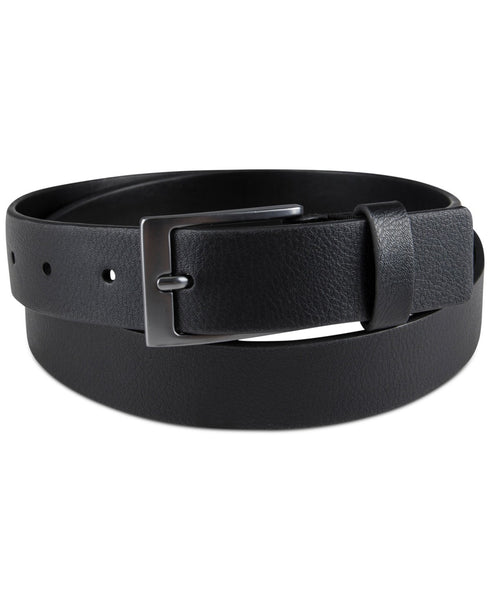 Alfani Men's Stretch Tab Faux-Leather Belt Black M 34-36