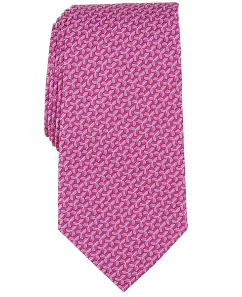 Perry Ellis Men's Rova Geo-Print Tie Magenta