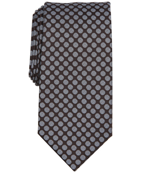 Perry Ellis Men's Teague Dot-Print Tie Brown