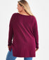 Style & Co Plus Size Knit Seam-Front Tunic Top Berried Treasure Size 0x