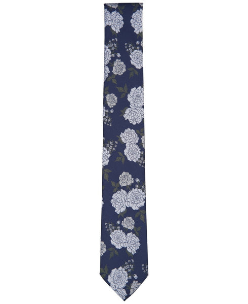Bar Iii Men's Shiloh Floral Tie Silver One Size