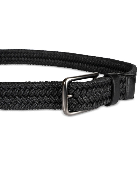 ALFANI Men S Natural Color Braided Webbed Woven Belt Black M 34 - 36