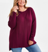Style & Co Plus Size Knit Seam-Front Tunic Top Berried Treasure Size 3X