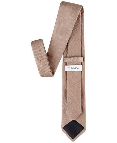 Calvin Klein Men Regular Fit Tie Necktie One Size Brown Solid Sienna