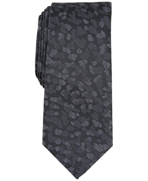 Alfani Mens Regular Fit Tie Necktie One Size Black Arleve Abstract Print