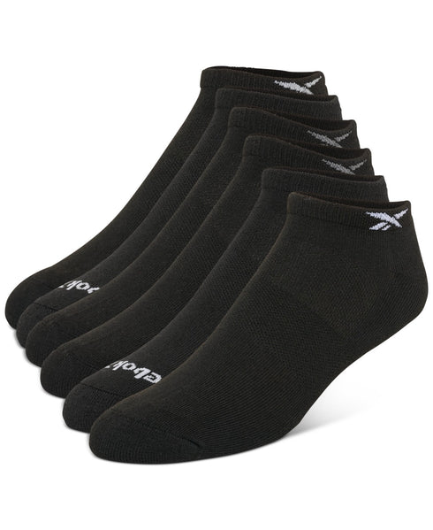 Reebok Men's Classic Black 6 Pair Terry Performance Low Cut Socks Size 6-12.5