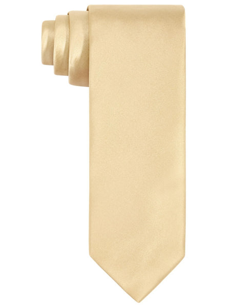 TAYION Mens Classic Fit Tie Necktie One Size Yellow Solid